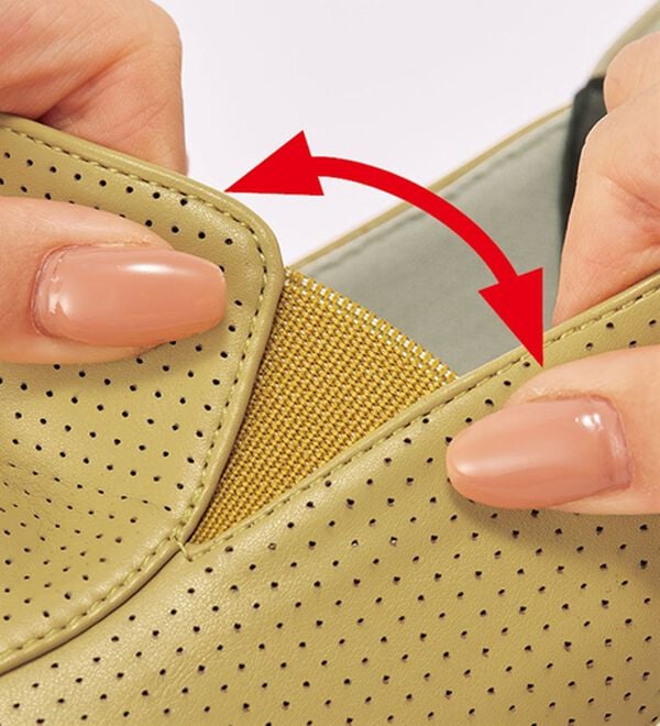 ルフラン（ルフラン）の「４Ｅ美脚見せ異素材使いスリッポンシューズ（スリッポン）」｜詳細画像