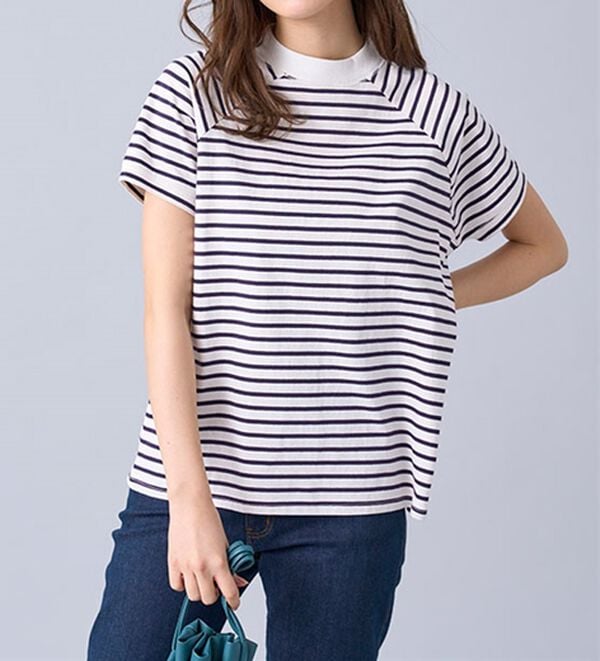 BELLUNA（ベルーナ）の「華奢見せ！しっかり素材コットン１００％Ｔシャツ（カットソー）」｜詳細画像