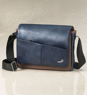 「＜クロコダイル＞大人の上品フラップショルダー（メンズショルダーバッグ）」｜詳細画像