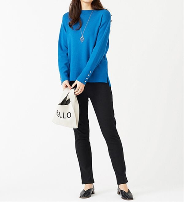 BELLUNA（ベルーナ）の「裏ベロアストレッチデニムパンツ（フルレングスパンツ）」｜詳細画像