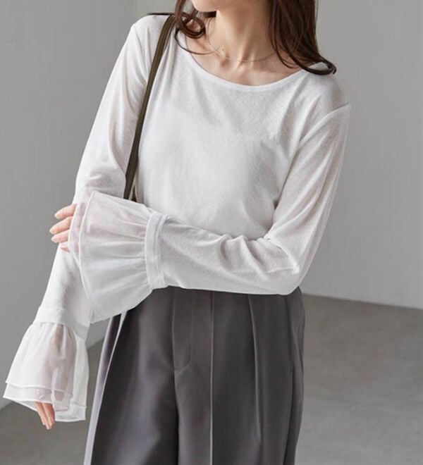 RANAN（ラナン）の「フレアーチュール袖スラブシアーＴ（カットソー）」｜詳細画像