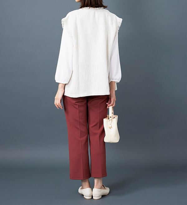 BELLUNA（ベルーナ）の「ツイード調パールボタンデザインベスト（ベスト）」｜詳細画像