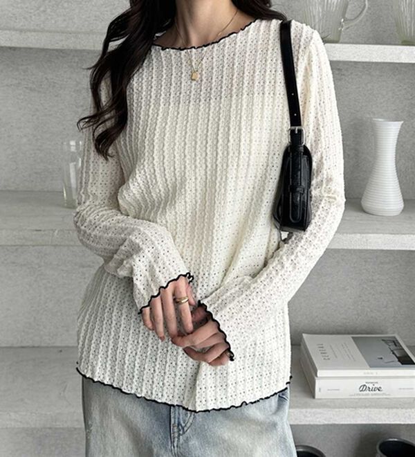 GeeRA（ジーラ）の「表面感配色メローカットソー（カットソー）」｜詳細画像