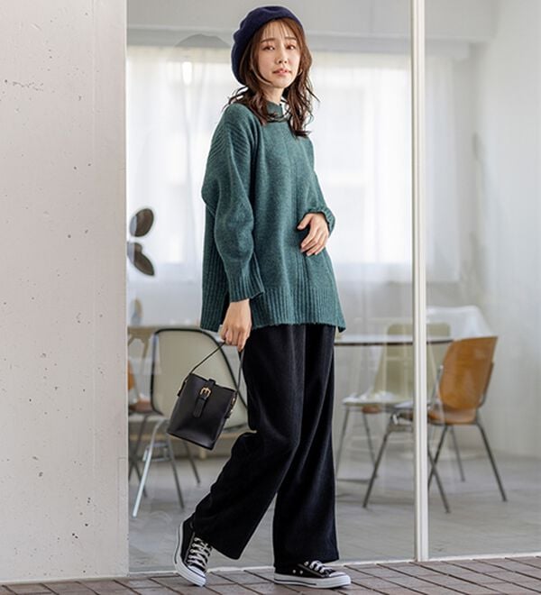 BELLUNA（ベルーナ）の「【快適Ｌａｂ．】洗える＆チクチクしにくい！ウール調ニットプルオーバー（ニット・セーター）」｜詳細画像