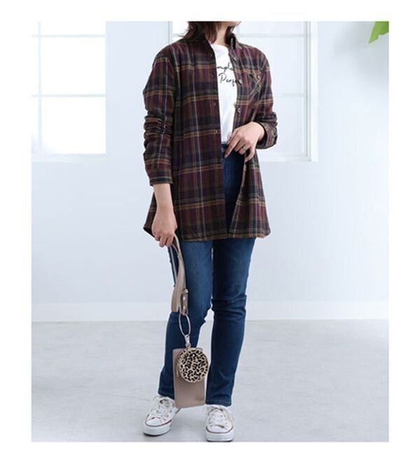 BELLUNA（ベルーナ）の「裏フリース素材チェック柄シャツジャケット（シャツ）」｜詳細画像