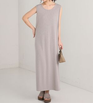 A HAPPY MARILYN（アハッピーマリリン）の「【大きいサイズ】【Ｌ～８Ｌ】【選べる袖丈】さらとろリブワンピース（ロングワンピース）」｜グレー