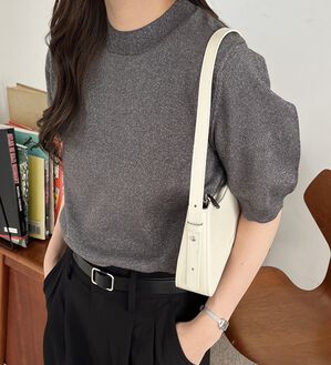 GeeRA（ジーラ）の「ラメパフスリーブニット（ニット・セーター）」｜詳細画像