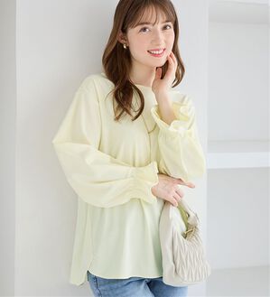 alotta（アロッタ）の「袖タックデザインプルオーバー（カットソー）」｜イエロー