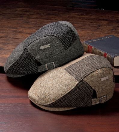 「＜ゴールデンベア＞風合い豊かなパッチワークハンチング（メンズ帽子）」