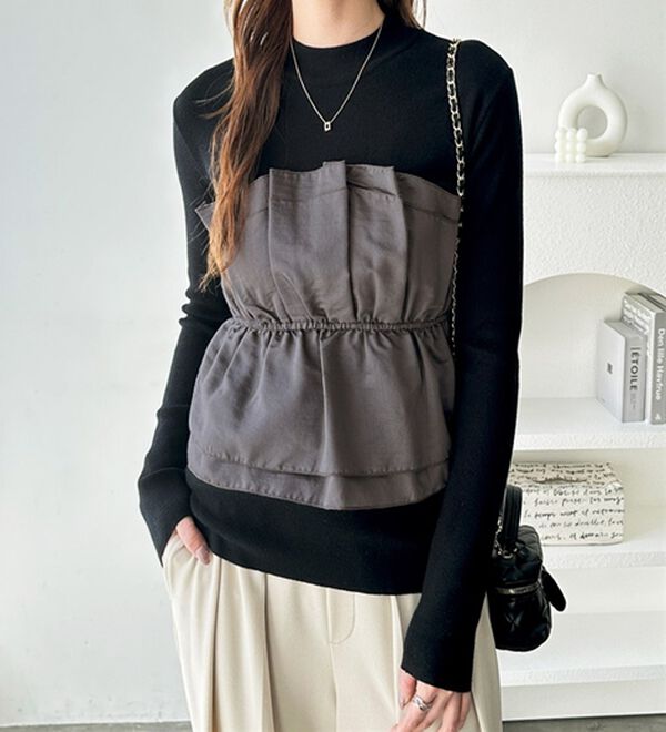 GeeRA（ジーラ）の「ビスチェドッキングニット（ニット・セーター）」｜詳細画像