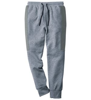 「モードな大人のための異素材パネル切替パンツ（メンズルームウェア）」｜グレー