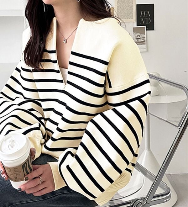 GeeRA（ジーラ）の「ハーフジップニットプルオーバー（ニット・セーター）」｜詳細画像