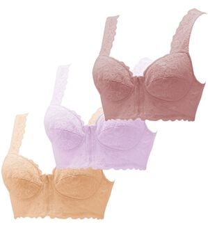 「【３色組】背筋きれい綿混ブラジャー（ブラジャー）」｜3色組