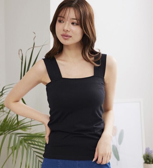 YU'NOW（ユナウ）の「【同色３枚セット】ベーシックインナースクエアタンクトップセット（肌着・インナーウェア）」｜詳細画像