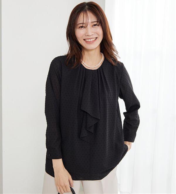 BELLUNA（ベルーナ）の「＜Ｃ／Ｓ＞ドットシフォンボウタイブラウス（ブラウス）」｜詳細画像