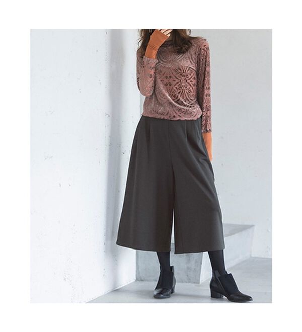 RANAN（ラナン）の「裏起毛ガウチョパンツ　クロップド（フルレングスパンツ）」｜詳細画像