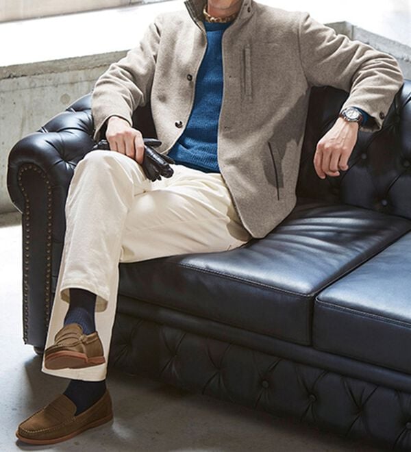 「＜コムルヴァン・オム＞洗える洗練モールセーター（メンズニット・セーター）」｜詳細画像