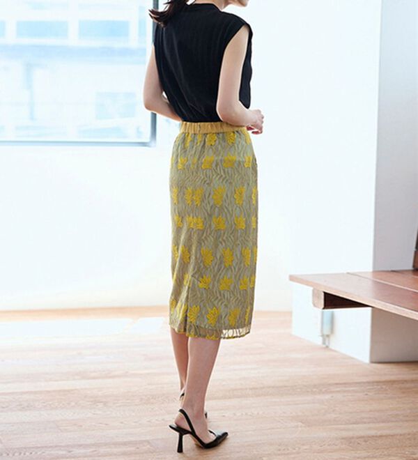 配色レースナロースカート - ベルーナ【公式】 