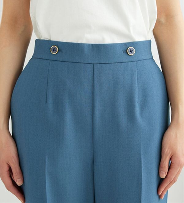 BELLUNA（ベルーナ）の「麻調ストレッチ素材美脚フレアーパンツ（フルレングスパンツ）」｜詳細画像