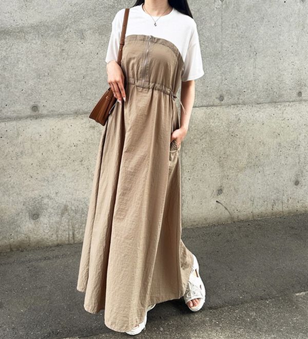 GeeRA（ジーラ）の「ハーフジップビスチェドッキングワンピース（その他ワンピース）」｜詳細画像