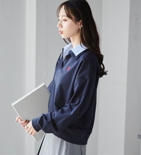 RANAN（ラナン）の「レイヤード襟付きスウェット（トレーナー・スウェット）」｜詳細画像