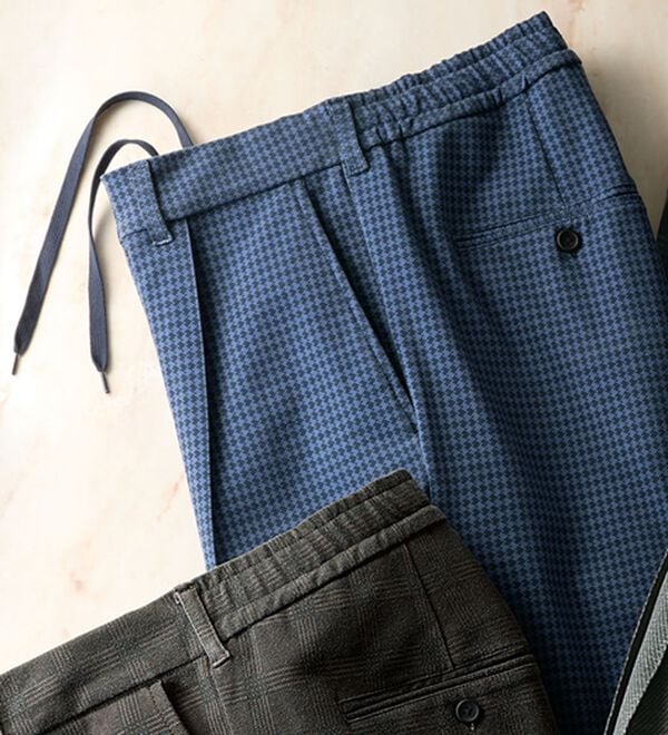 「快適上品プレミアムジャージスラックス（メンズフルレングスパンツ）」｜チドリ