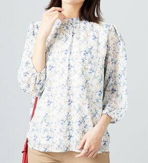 BELLUNA（ベルーナ）の「シフォン素材シャーリング使いブラウス（ブラウス）」｜詳細画像