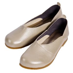 ルフラン（ルフラン）の「足指ゆったり５Ｅはだしシューズ（フラットシューズ）」｜シルバー(Vカット)