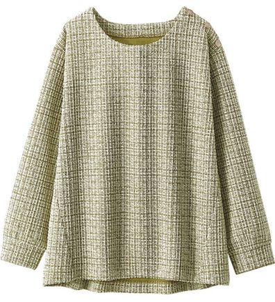 BELLUNA（ベルーナ）の「ツイード調肩ボタンデザインプルオーバー（カットソー）」