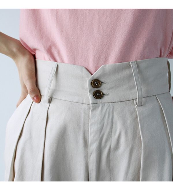 GeeRA（ジーラ）の「ハイウエストタックデザインチノパンツ（フルレングスパンツ）」｜詳細画像