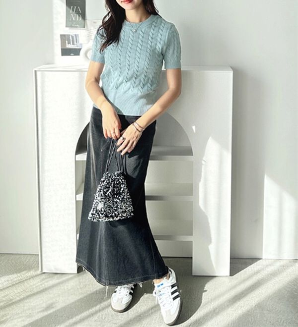 GeeRA（ジーラ）の「ケーブル編みニットトップス（ニット・セーター）」｜詳細画像