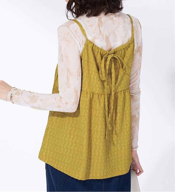 BELLUNA（ベルーナ）の「ジャカード素材バックリボンビスチェ（タンクトップ・キャミソール）」｜詳細画像