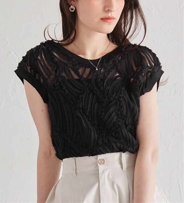 RANAN（ラナン）の「【前後２ＷＡＹ】シアー刺しゅうベスト（ベスト）」｜詳細画像