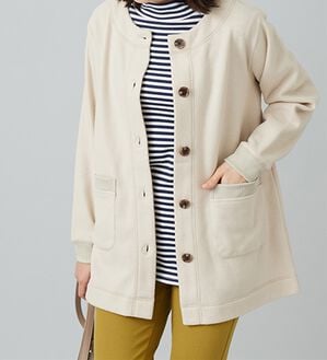 BELLUNA（ベルーナ）の「毎日着られる！快適フリースジャケット（セットアップ）」｜グレージュ