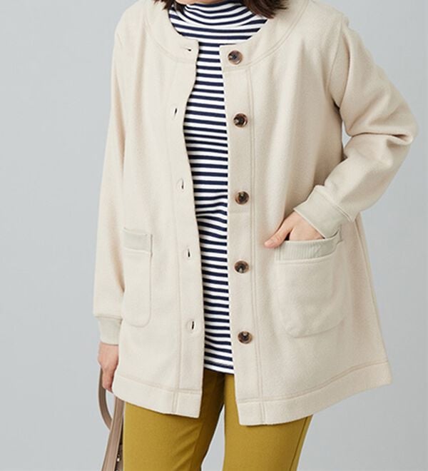 BELLUNA（ベルーナ）の「毎日着られる！快適フリースジャケット（セットアップ）」｜グレージュ