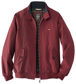 「＜ゴールデンベア＞着心地安心の綿タッチジャケット（メンズブルゾン）」｜ワイン