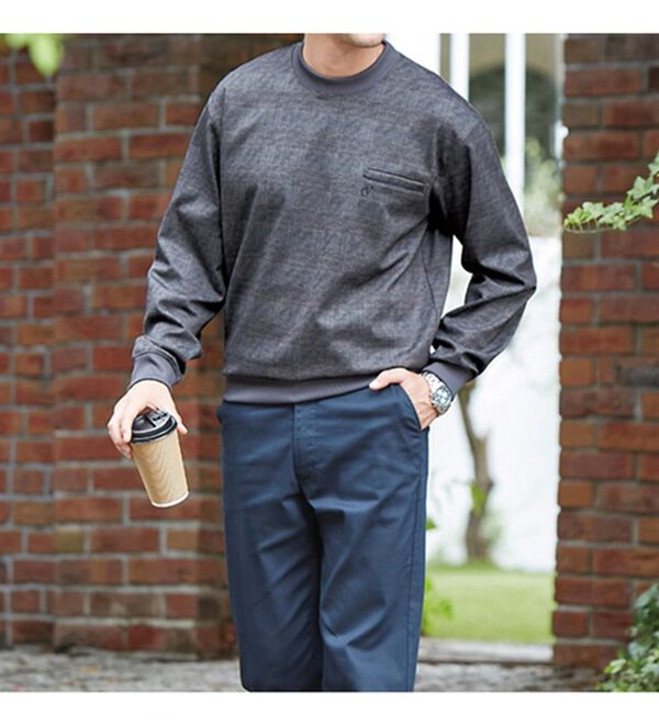 「【３色組】＜コムルヴァン・オム＞そのままお出掛け！くつろぎトレーナー（メンズトレーナー）」｜詳細画像