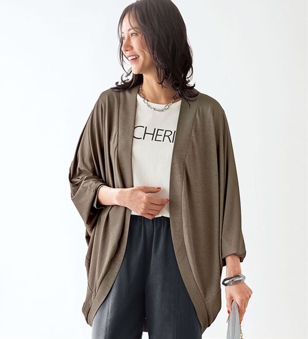 BELLUNA（ベルーナ）の「クールスラブ素材ドルマンカーディガン（その他カーディガン）」｜詳細画像