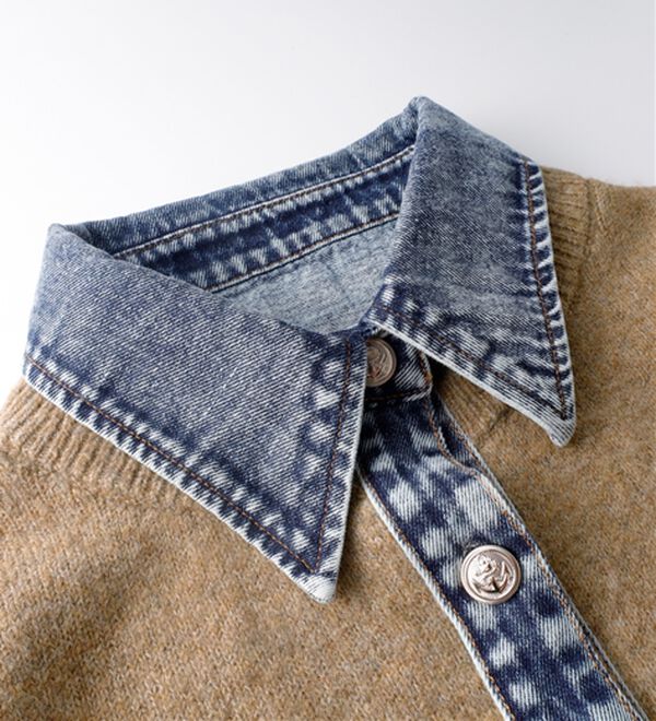 BELLUNA（ベルーナ）の「【重ね着風】デニム&times;ニット切替ジャケット（その他ジャケット）」｜詳細画像