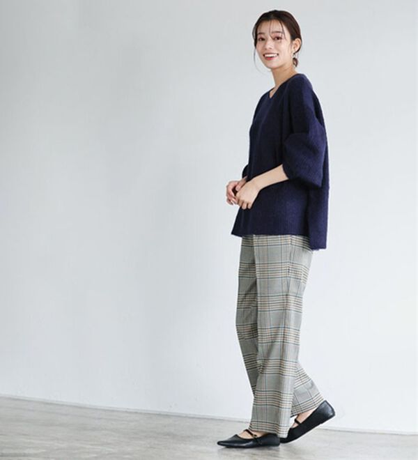 Pierrot（ピエロ）の「【洗濯機で洗える】ネックが選べるふんわりボリューム袖ニット（ニット・セーター）」｜詳細画像