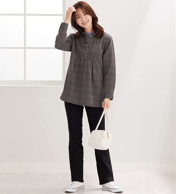 BELLUNA（ベルーナ）の「【ふわふわ裏ファー】パチパチしにくい裏ファーオーバーブラウス（ブラウス）」｜詳細画像