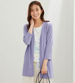 BELLUNA（ベルーナ）の「彩り花柄レースカーディガンアンサンブル（アンサンブル）」｜パープル