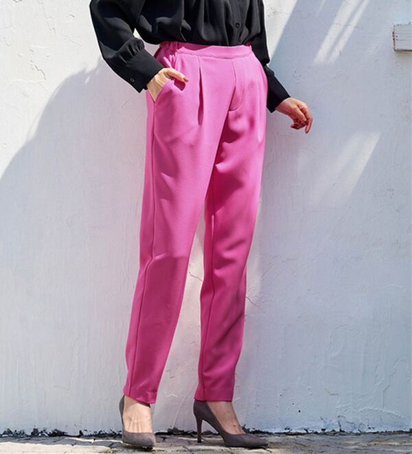 RANAN（ラナン）の「あったか！裏起毛美脚シルエットタックパンツ（フルレングスパンツ）」｜詳細画像