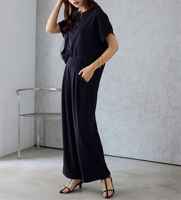 alotta（アロッタ）の「ジップ使いセットアップ（ブラウススーツ）」｜詳細画像