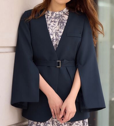 alotta（アロッタ）の「袖ファスナー付ノーカラージャケット（ノーカラージャケット）」