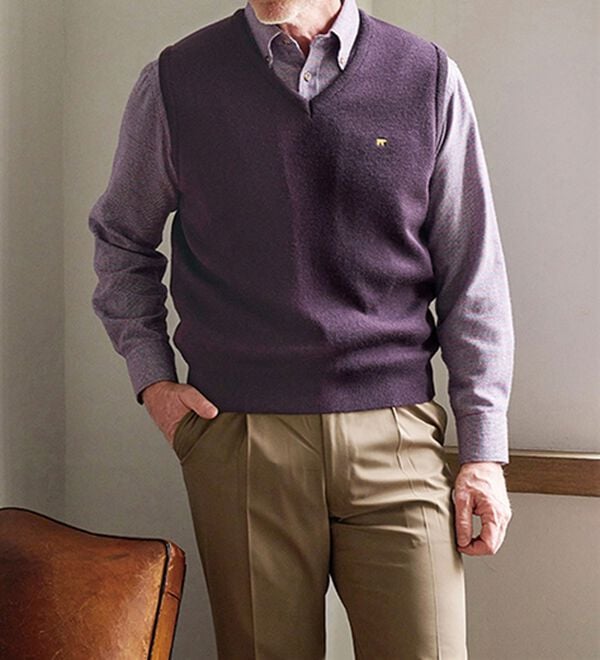 「＜ゴールデンベア＞国産上質ニットベスト（メンズベスト）」｜詳細画像