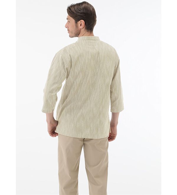 「ざっくり木綿のゆったりリラックスシャツ（メンズシャツ）」｜詳細画像