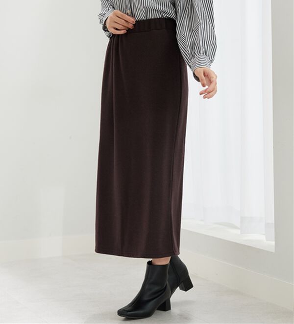 BELLUNA（ベルーナ）の「ふんわり起毛素材ナロースカート（ロングスカート）」｜詳細画像