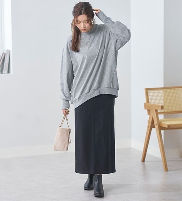 BELLUNA（ベルーナ）の「長めのリブが差をつける！全隠しトレーナー（カットソー）」｜詳細画像