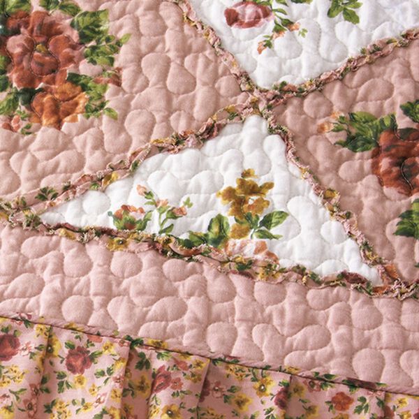 フリル付パッチワーク調ベッドカバー - ベルーナ【公式】